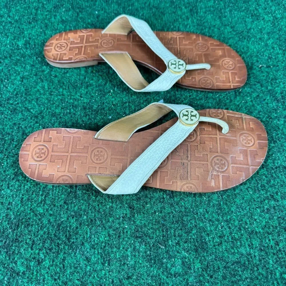 TORY BURCH White Leather Sandals Women's Size 9M